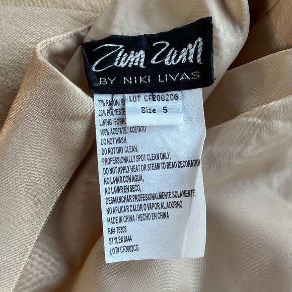 🔥Vintage Y2K Asymmetrical Neck Beaded Embellished Open Back Formal Party Dress - Picture 12 of 16